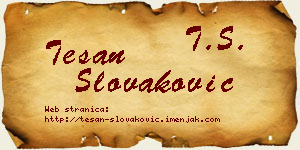 Tešan Slovaković vizit kartica